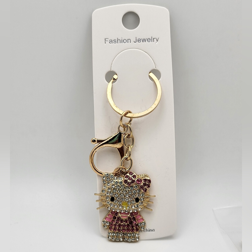 HELLO KITTY Bling Keychain NEW - Picture 2 of 5